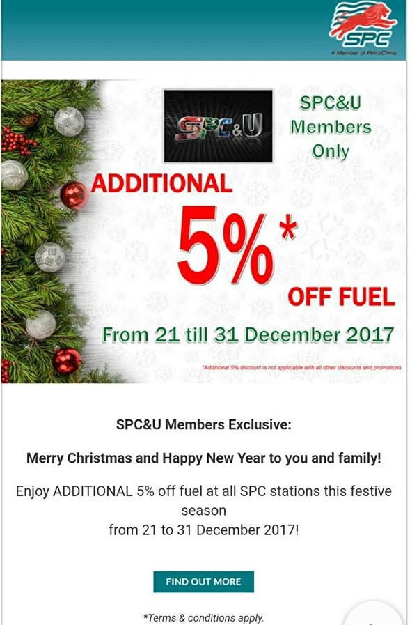 CAR OWNERS TAKE NOTE: SPC HAVING PETROL PROMOTION TILL 31 DEC 2017!! DON”T SAY BO JIO!