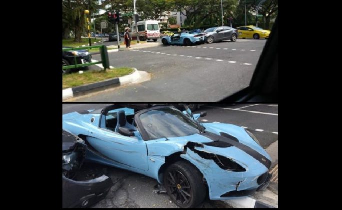 VERY &quot;THE NICE&quot; SPORTS CAR CHUI AFTER ACCIDENT @ BEDOK