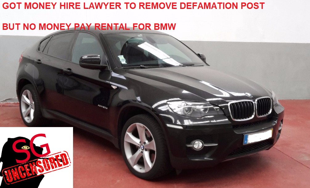 NO MONEY PAY BMW RENTAL PAYMENT. BUT GOT MONEY HIRE LAWYER