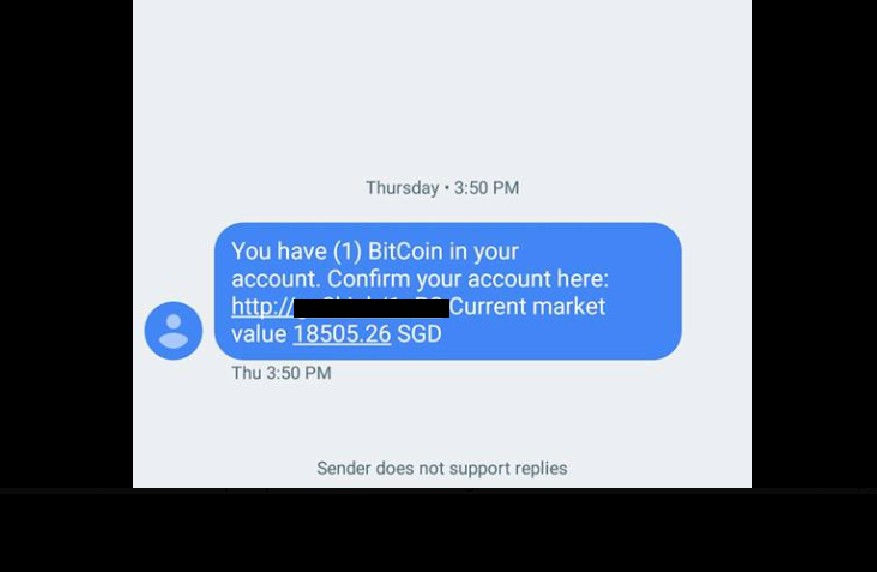 bitcoin text scam