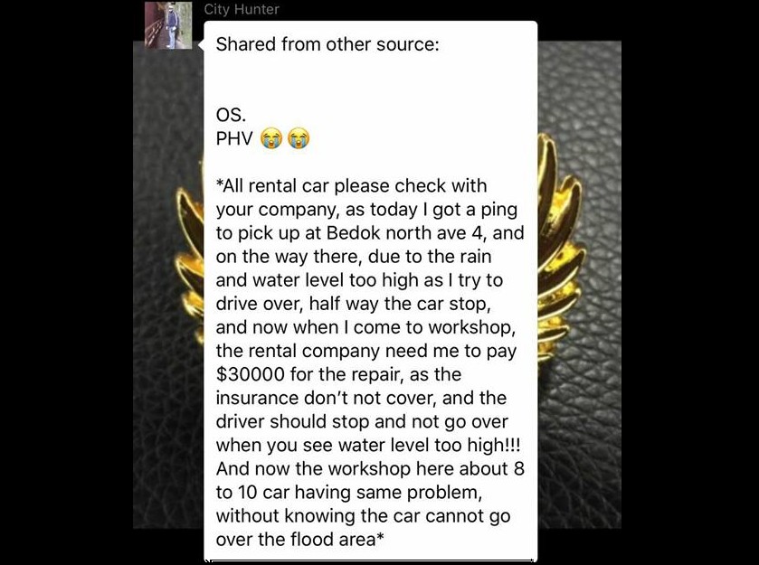 CAR INSURANCE NO COVER FLOODING. PHV DRIVER TOLD TO PAY $30,000 FOR REPAIRS!!!