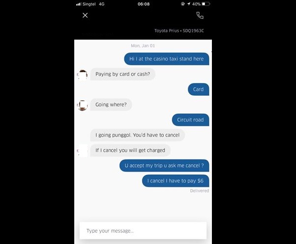 UBER DRIVER ASK ME CANCEL RIDE JUST BECAUSE I NOT GOING TO PUNGGOL