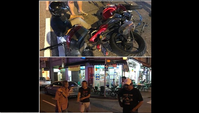 NETIZEN CLAIMS THAT TAXI DRIVER CAUSED ACCIDENT BY JAMMING BRAKE AT SERANGOON AND RAN AWAY!