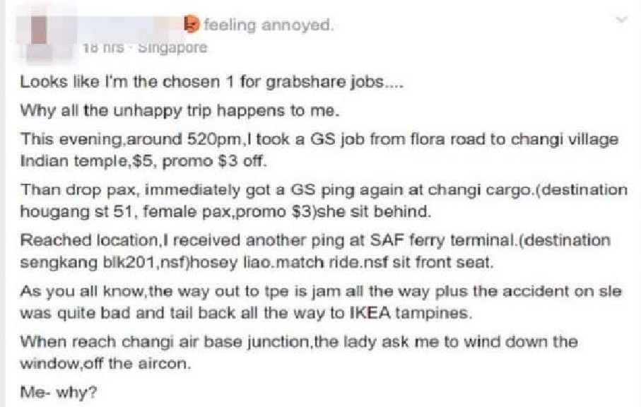 GRAB DRIVER STAND UP FOR NSF AFTER GRABSHARE WOMAN SAID SMELLY