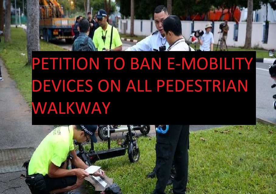 PETITION TO BAN E-MOBILITY DEVICES ON WALKWAY