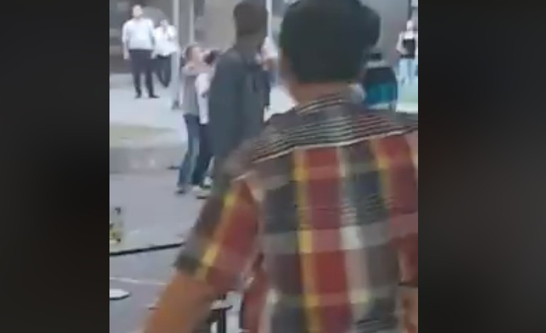 UNCLE FIGHTING WITH GLASS BOTTLES AT COFFESHOP