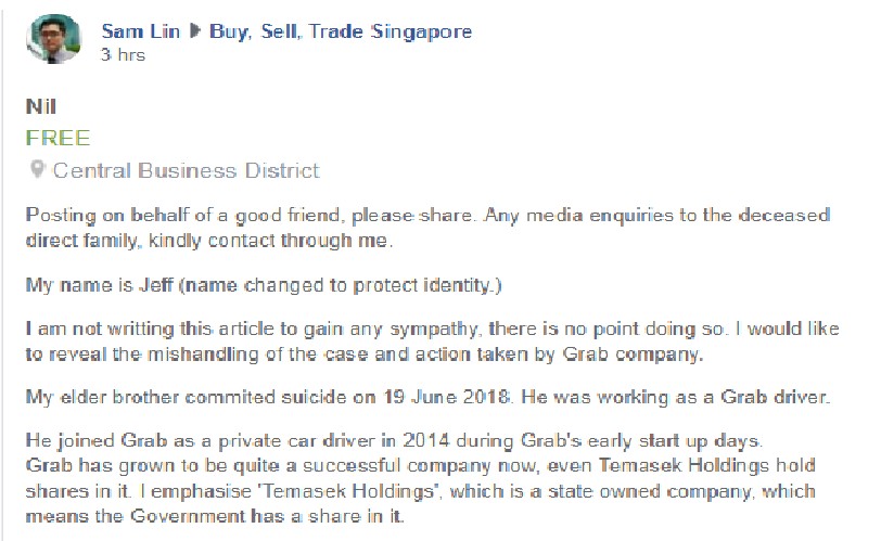 GRAB DRIVER COMMITTED SUICIDE AFTER HE ALLEGEDLY MOLESTED PASSENGER