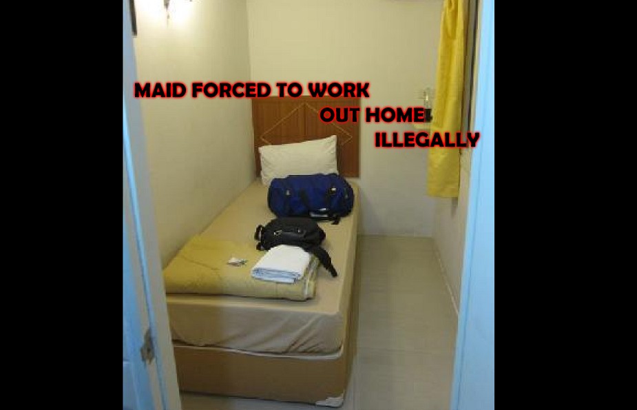 MAID FORCED TO WORK ILLEGALLY OUTSIDE OF HOUSE!