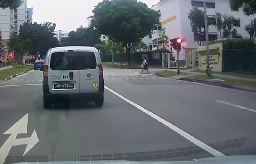 DREAMING VAN DRIVER BEAT RED LIGHT ALMOST BANG INTO LITTLE GIRL