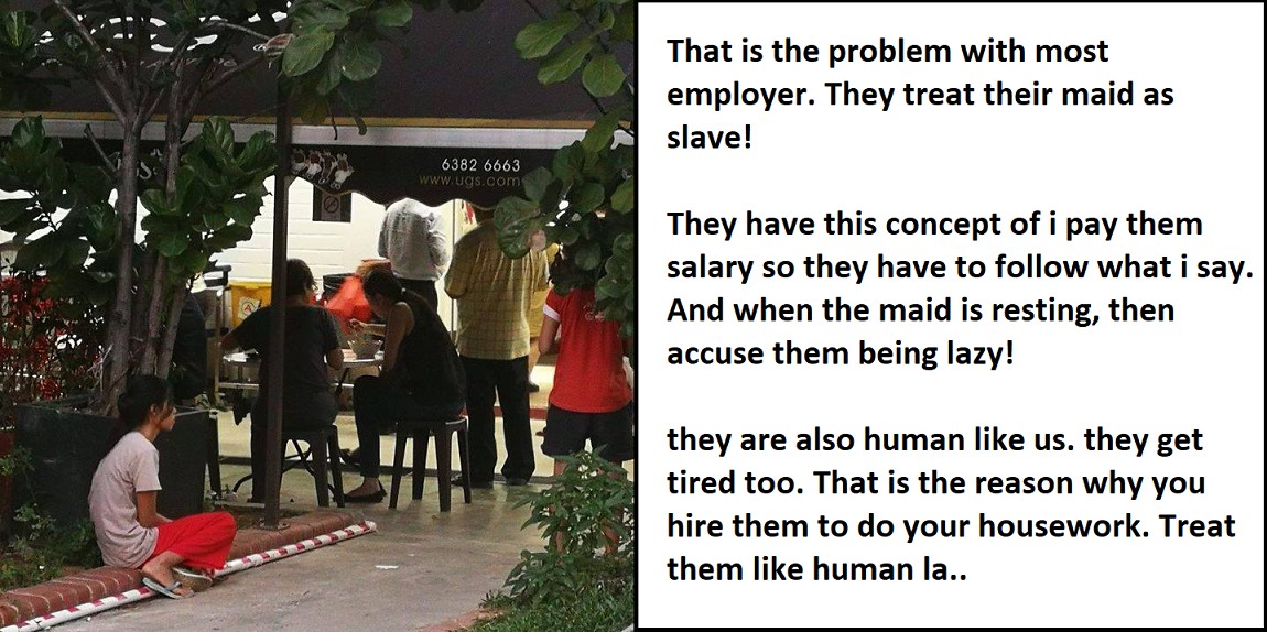 MAID TOLD TO SIT ON GROUND TO WAIT FOR EMPLOYER