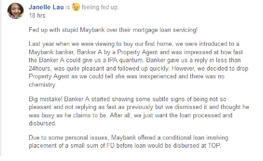NETIZEN UNHAPPY WITH MAYBANK AFTER GETTING HANG UP