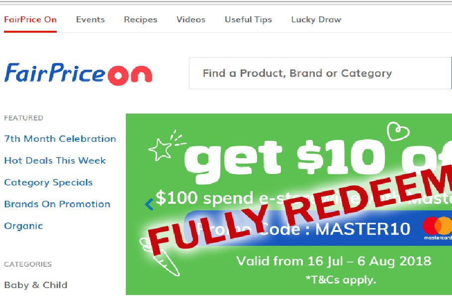 NTUC DELIVERY DRIVER RUSHED OFF WITH PARTIAL ORDER