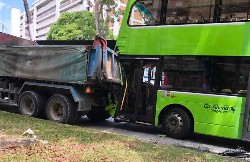 BUS BANG INTO STATIONARY TIPPER TRUCK. DREAMING?
