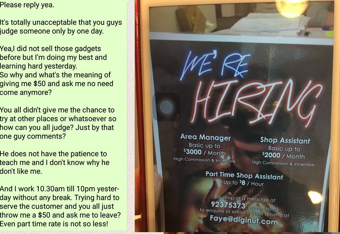 SG GIRL START NEW JOB GOT ASK TO LEAVE BY PRC BOSS