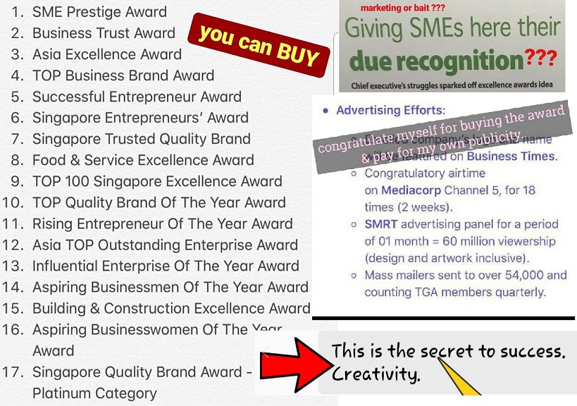BUSINESS ACHIEVEMENT AWARDS CAN BE BOUGHT WITH MONEY
