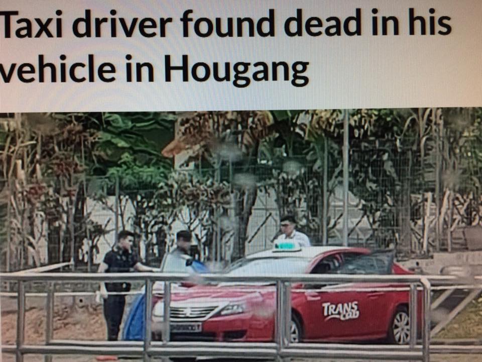 TAXI DRIVER FOUND DEAD IN TAXI IN HOUGANG