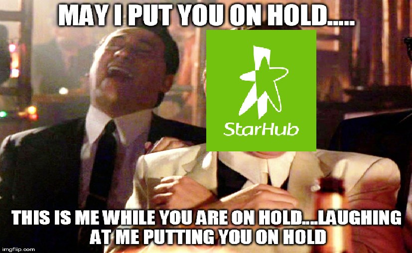 STARHUB CUSTOMER SERVICE PUT USER ON HOLD FOR 2 HOURS!
