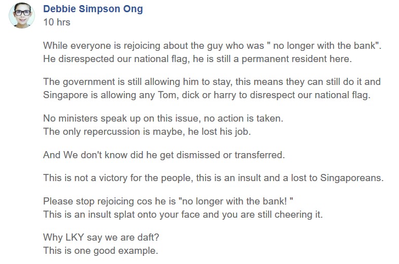 NETIZEN SAYS GETTING FIRED FROM DBS IS NOT ENOUGH