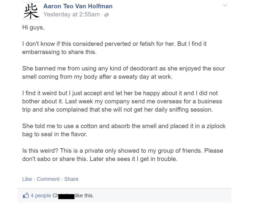 MY GIRLFRIEND ADDICTED TO MY ARM PIT SMELL