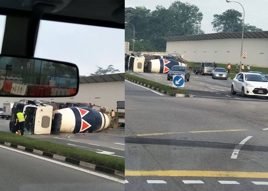 CEMENT TRUCK ACCIDENT! AVOID WOODLANDS AVE 9