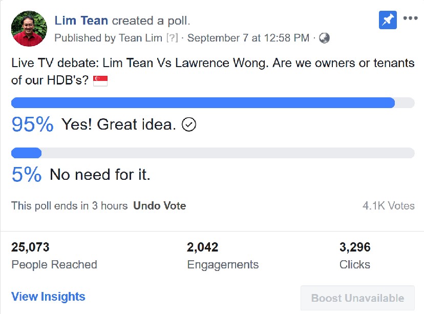 LIM TEAN WANTS TO DEBATE WITH LAWRENCE WONG