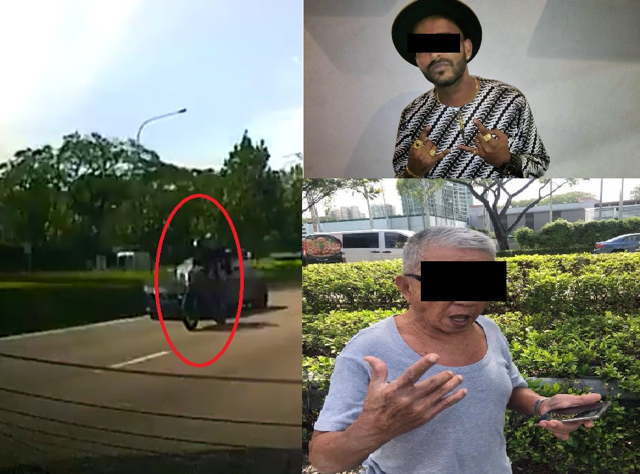 BIKER BLAMES OLD MAN NEARLY GET KNOCK DOWN