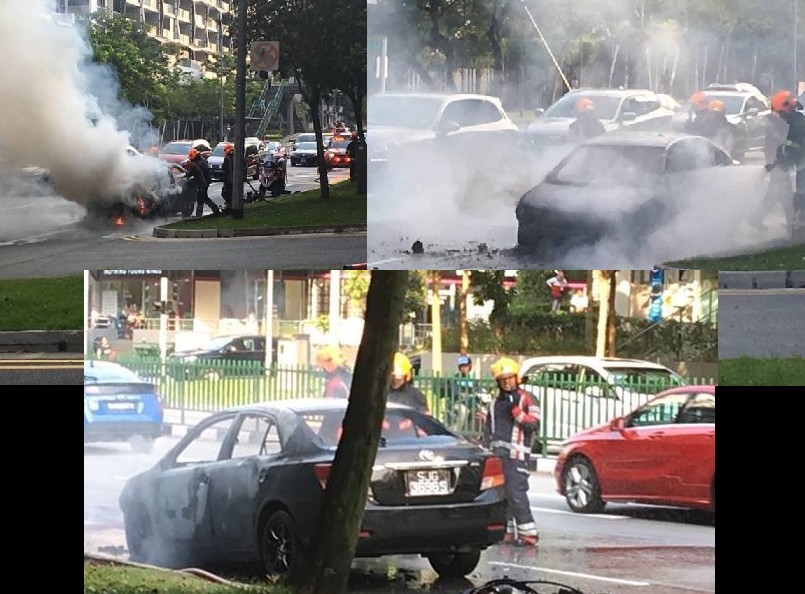 CAR CATCH FIRE ALONG RIVER VALLEY ROAD!