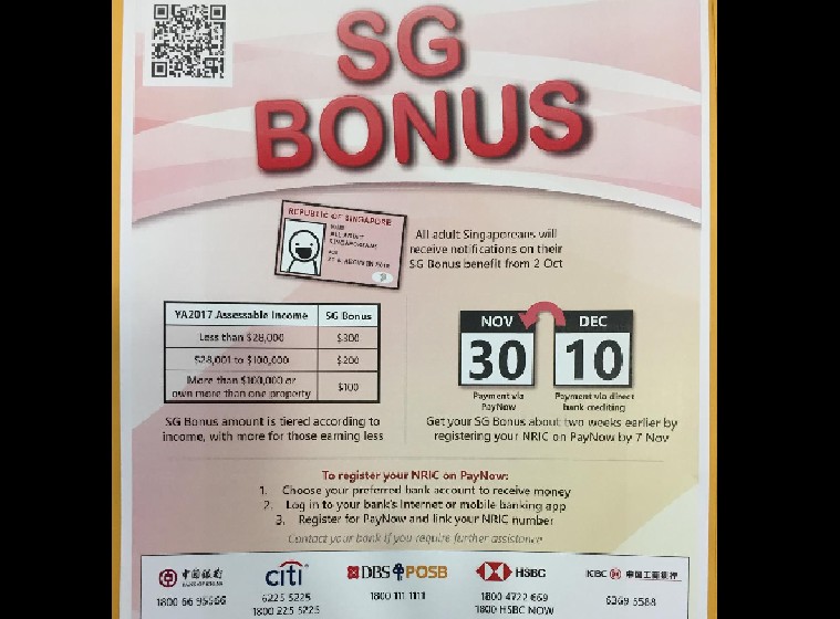 REMINDER: PAYMENT WILL BE MADE BY 10 DEC FOR SG BONUS!