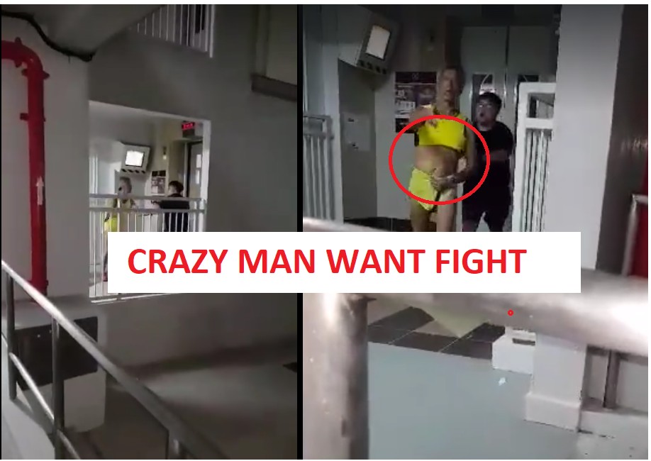 CRAZY ‘BANANA’ OLD MAN THROW CAT FOOD AND FIGHT
