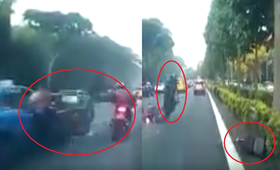 KUKU BIRD TAXI UNCLE OPEN DOOR ON HIGHWAY.