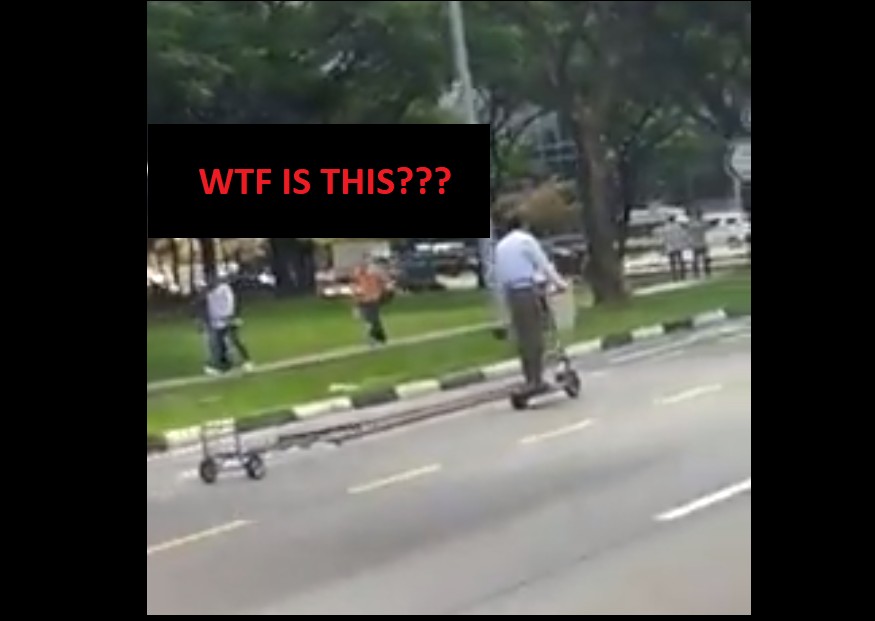 SUPER LONG E-SCOOTER SPOTTED. CAN TRANSPORT 5 PEOPLE?