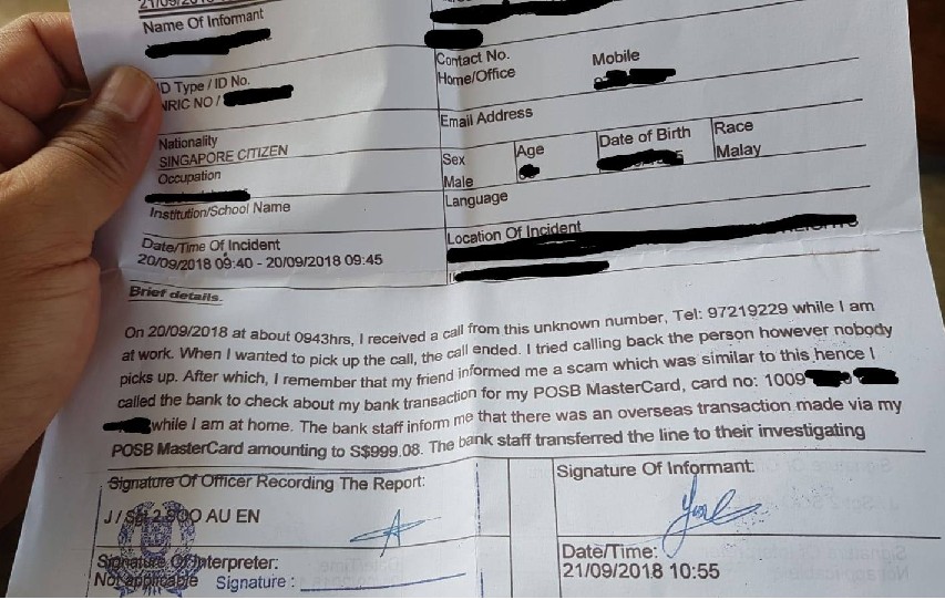 MAN CLAIMS $999.08 LOST AFTER CALLING SCAMMER