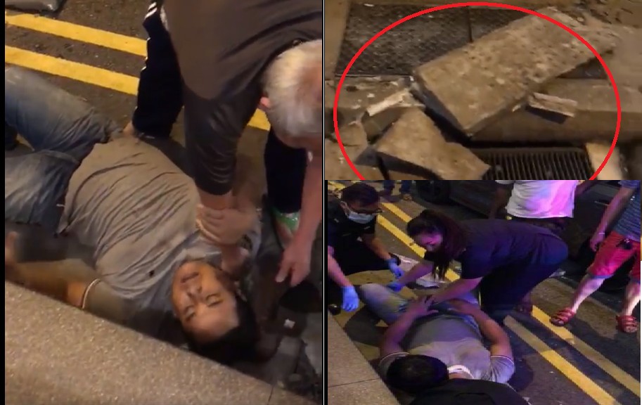 FALLING DEBRIS HITS MAN @ DICKSON ROAD!