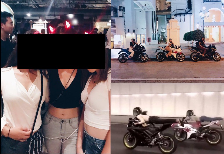 GIRLS DOING ‘SUPERMAN’ ON MOTORBIKE IN TUNNEL!