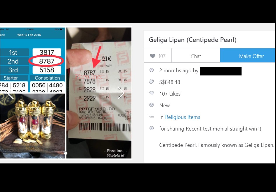 MAGICAL CENTIPEDE PEARL CAN WIN 4D? ON CAROUSELL