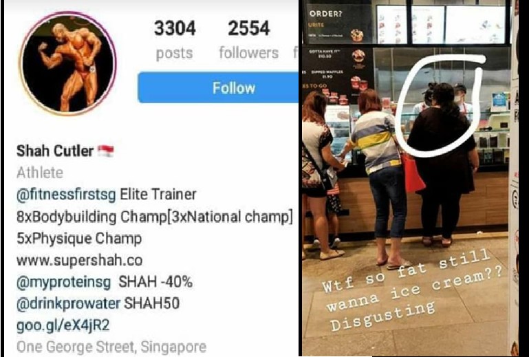 BODYBUILDER FATSHAMING PUBLIC FOR EATING ICE CREAM!