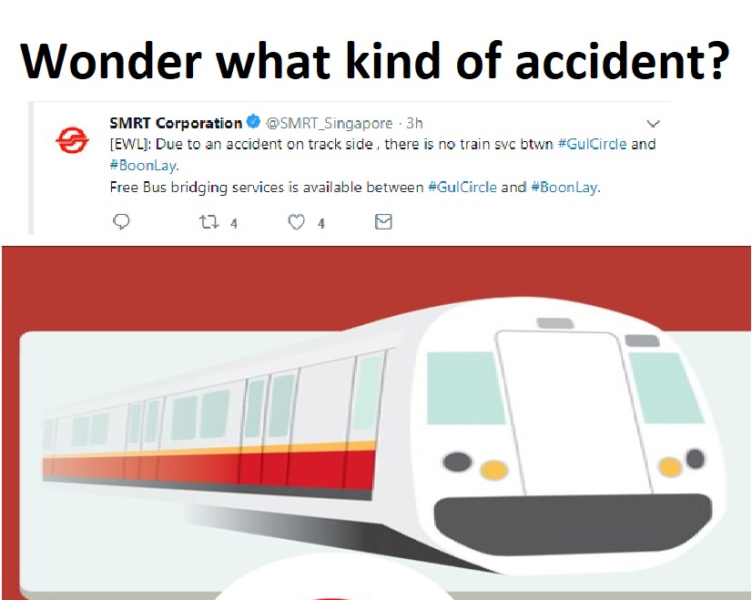 EWL DELAYED DUE TO ACCIDENT. RECOVERED AT AROUND 6-7AM