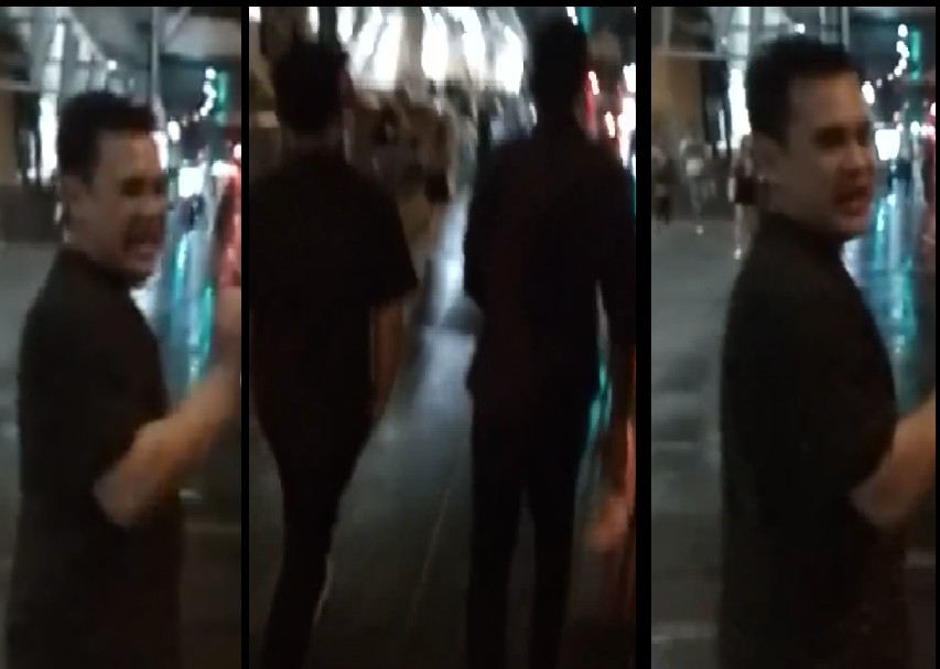 RACIST MAN INSULTS AND SLAP WOMAN AND CUT QUEUE AT TAXI STAND