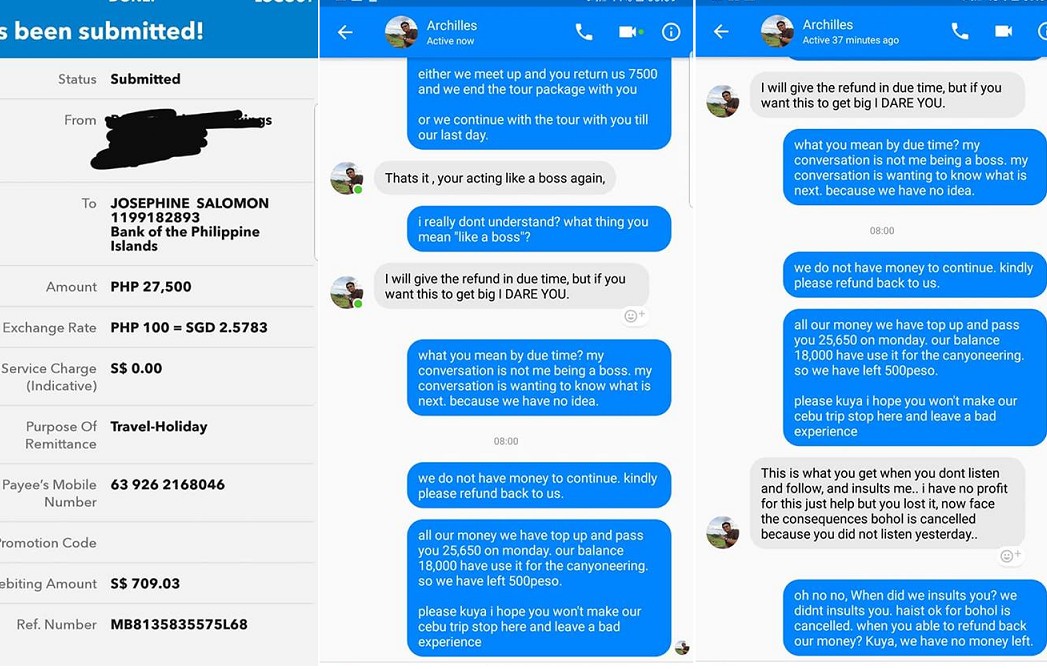 SINGAPOREAN ENCOUNTER TOUR SCAM IN PHILIPPINE