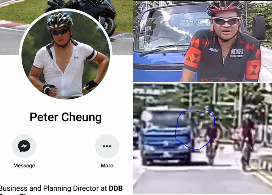 CYCLIST BLOCKS ROAD AND HITS LORRY MIRROR. INSTANT KARMA