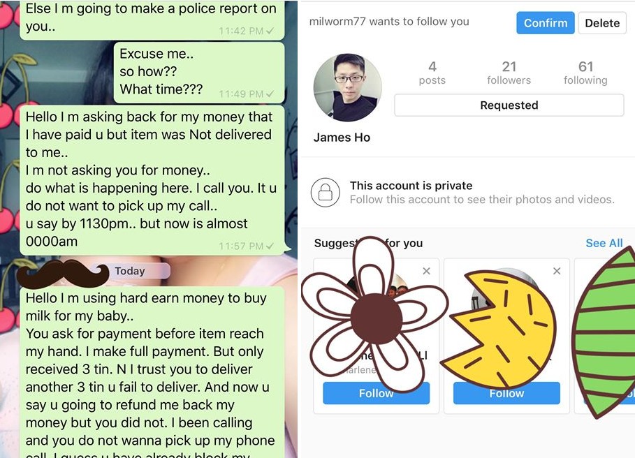 CAROUSELLER TAKES MILK POWDER MONEY AND GOES MIA