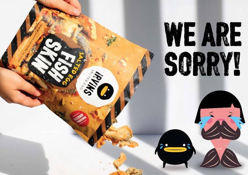 IRVIN’S SALTED EGG OFFERING REFUND ON “LIZARD BATCH”