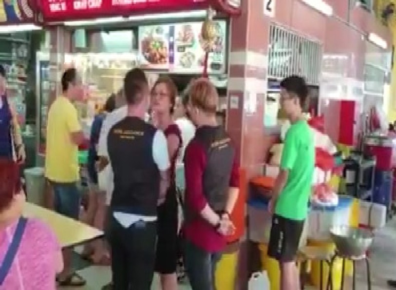 AUNTIE SHOUTING AT DEBT COLLECTORS AT HAWKER CENTER
