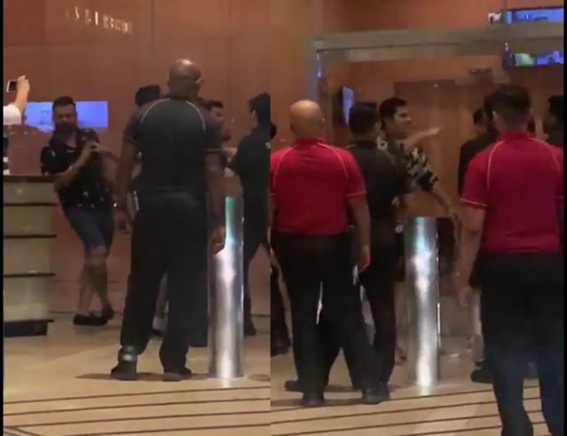 FIGHT AT MARINA BAY SANDS. WHAT HAPPEN? SO MANY SECURITY