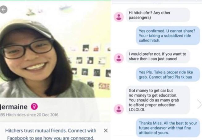 BOOK HITCH INSULTS DRIVER “NO MONEY” AFTER REFUSING TO SHARE