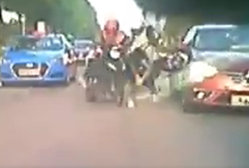 RECKLESS RIDER CAUSED ANOTHER TO FALL! (VIDEO)