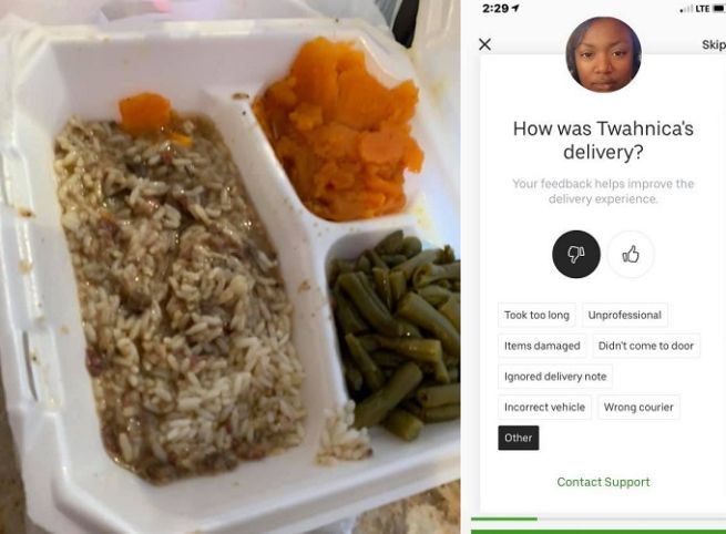 (NON SG) UBER EATS DELIVERY EATS UP MEAT AND DELIVER REMAINDER