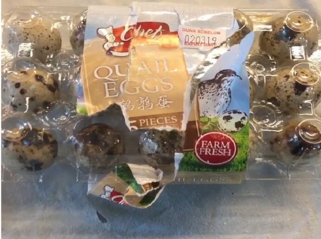 MAN FINDS MAGGOTS IN QUAIL EGGS BOUGHT FROM NTUC.