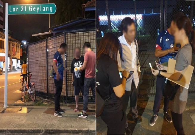 CONTRABAND SMOKERS AT GEYLANG CAUGHT BY SINGAPORE CUSTOMS.
