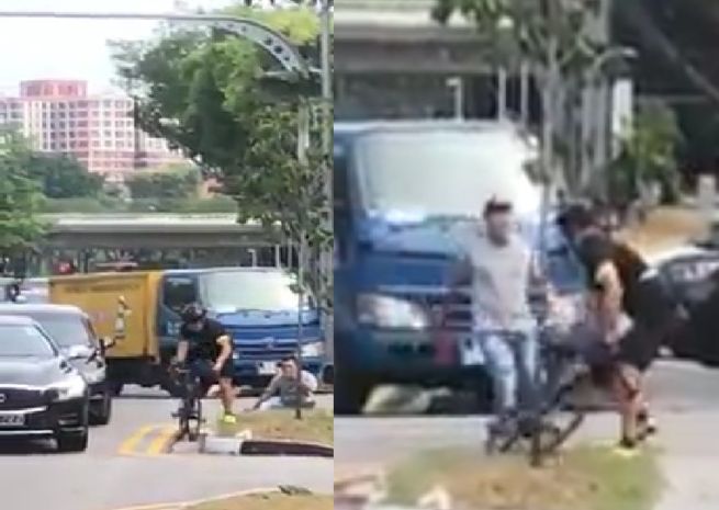 YET ANOTHER CYCLIST VS LORRY. PUNCH DRIVER IN THE FACE
